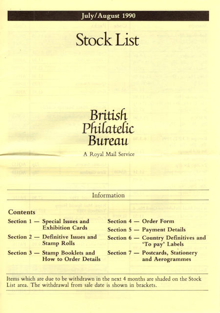 1990 Stock Lists from Collect GB Stamps