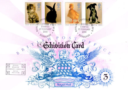RSPCA - (1990) British Post Office Exhibition Card 3 - Spring Stampex 1990