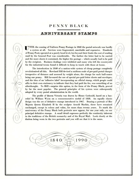 Penny Black Anniversary Stamps 1840 - 1990 (1990)