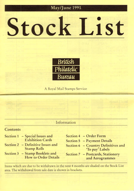 1991 Stock Lists from Collect GB Stamps
