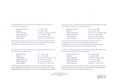 Reverse for British Post Office Exhibition Card 4 - Spring Stampex 1991