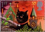 Greetings Booklet Stamps 'Good Luck' 1st Stamp (1991) Black Cat