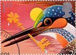 Greetings Booklet Stamps 'Good Luck' 1st Stamp (1991) Common Kingfisher with Key