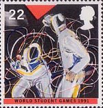 Sport 22p Stamp (1991) Fencing