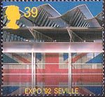 Europa. International Events 39p Stamp (1992) British Pavilion, EXPO 92 Seville