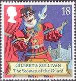 Gilbert and Sullivan 18p Stamp (1992) The Yeomen of the Guard