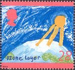 The Green Issue 28p Stamp (1992) Ozone Layer