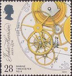 Marine Timekeepers 28p Stamp (1993) Escapement, Remontoire and Fusee