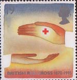 Peace and Freedom 19p Stamp (1995) Symbolic Hands and Red Cross