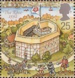 Shakespeares Globe 25p Stamp (1995) The Rose, 1592