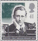 Communications 41p Stamp (1995) Guglielmo Marconi and Early Wireless