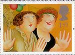 Greetings - Art 1st Stamp (1995) 'Girls on the Town' (Beryl Cook)
