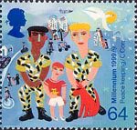 Soldiers Tale 64p Stamp (1999) Soldiers with Boy (Peace-keeping)