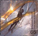 Millennium Projects (12th Series). 'Sound and Vision' 65p Stamp (2000) Figure within Latticework (TS2K Creative Enterprise Centres, London)