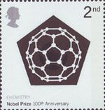 The Nobel Prize 2nd Stamp (2001) Carbon 60 Molecule (Chemistry)