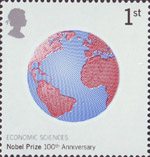 The Nobel Prize 1st Stamp (2001) Globe (Economic Sciences)