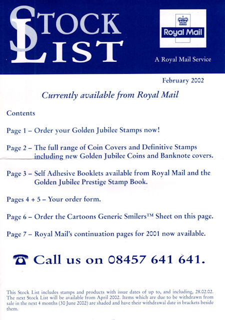 2002 Stock Lists from Collect GB Stamps