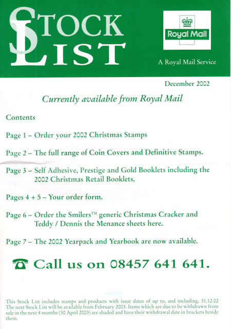 2002 Stock Lists from Collect GB Stamps
