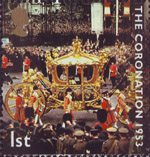 50th Anniversary of Coronation 1st Stamp (2003) Coronation Coach outside Buckingham Palace