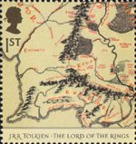 The Lord of the Rings 1st Stamp (2004) Map showing Middle Earth