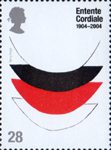 Entente Cordiale 28p Stamp (2004) 'Lace 1 (trial proof) 1968' (Sir Terry Frost)