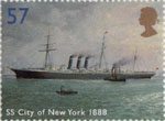 Ocean Liners 57p Stamp (2004) 'SS City of New York, 1888' (Raphael Monleason y Torres)