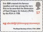 The Royal Society of Arts 57p Stamp (2004) 'Gill Typeface'