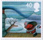 Christmas 2004 40p Stamp (2004) On Roof in Gale