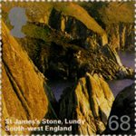 A British Journey : South West England 68p Stamp (2005) St James Stone, Lundy