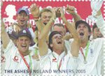 England's Ashes Victory 1st Stamp (2005) England celebrate the Ashes victory.