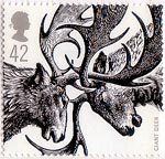 Ice Age Animals 42p Stamp (2006) Giant Deer (Megaloceros giganteus)