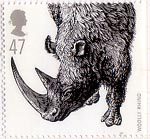 47p, Woolly Rhino (Coelodonta antiquitatis) from Ice Age Animals (2006)