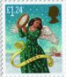 Christmas 2007 £1.24 Stamp (2007) Angel playing Tambourine