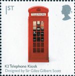 Design Classics 1st Stamp (2009) K2 Telephone Kiosk by Sir Giles Gilbert Scott