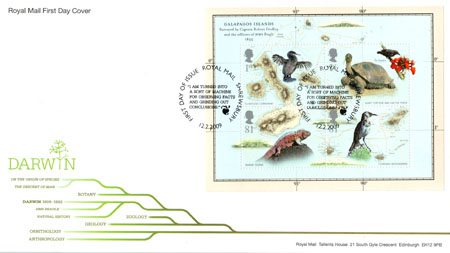 Charles Darwin - (2009) Miniature Sheet First Day Cover