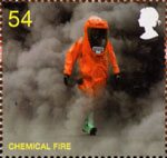 Fire and Rescue Service 54p Stamp (2009) Chemical Fire