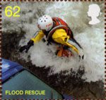 Fire and Rescue Service 62p Stamp (2009) Flood Rescue