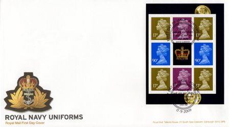 Royal Navy Uniforms - (2009) Prestige Stamp Book  Sheet First Day Cover