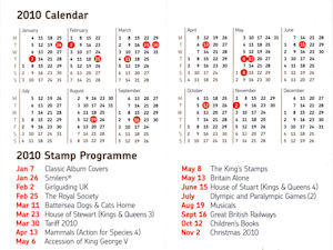 Image for Mini Stamp Calendar 2010 Revised Feb 2010