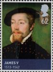 The House of Stewart 62p Stamp (2010) James V (1513-1542)