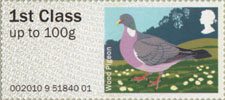 Post & Go - Birds of Britain I 1st Stamp (2010) Wood Pigeon