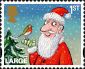Christmas 2012 1st Large Stamp (2012) Father Christmas and Robin