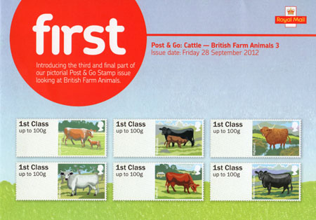 Post & Go - British Farm Animals III - Cattle - (2012) Pictorial Post   Go - British Farm Animals III - Cattle