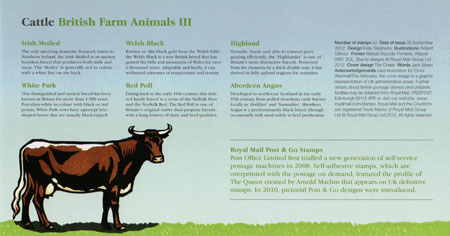 Post & Go - British Farm Animals III - Cattle - (2012) Pictorial Post & Go - British Farm Animals III - Cattle