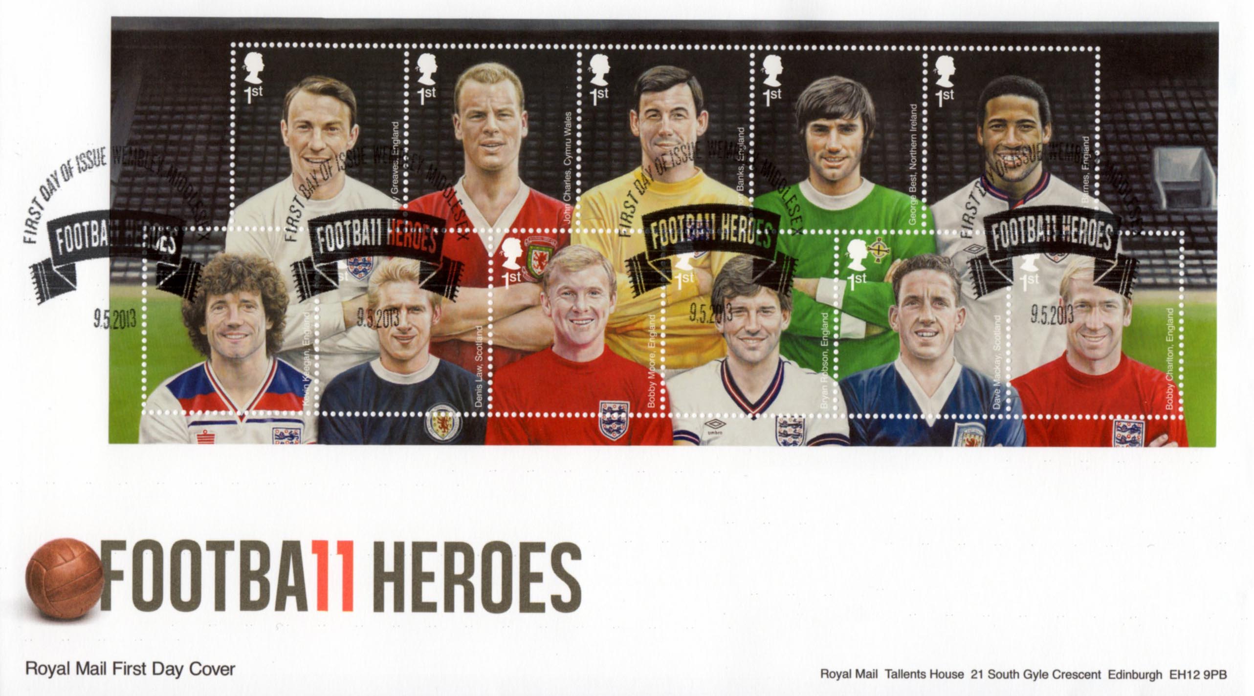 64521 43cm x 24cm Bobby Moore George Best Royal Mail Football Heroes Poster 