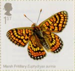 Butterflies 1st Stamp (2013) Marsh Fritillary