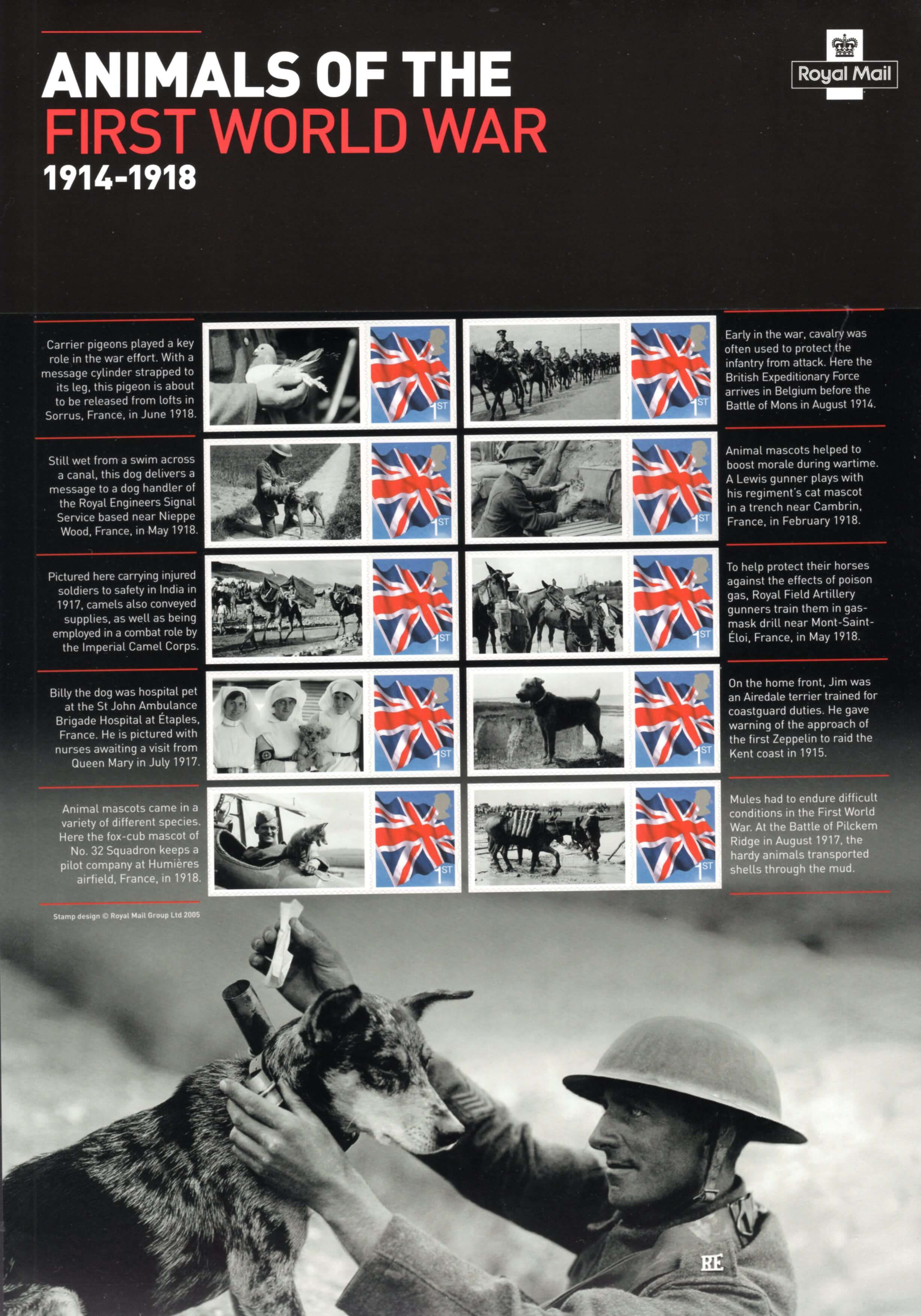 Animals of the First World War 1914-1918 (2015) : Collect GB Stamps