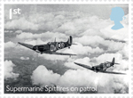The Battle of Britain 1st Stamp (2015) Supermarine Spitfires on patrol
