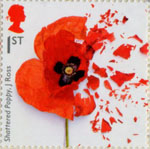 First World War 1917 1st Stamp (2017) Shattered Poppy, John Ross