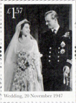 The Royal Wedding : Platinum Anniversary £1.57 Stamp (2017) Wedding, 20 November 1947